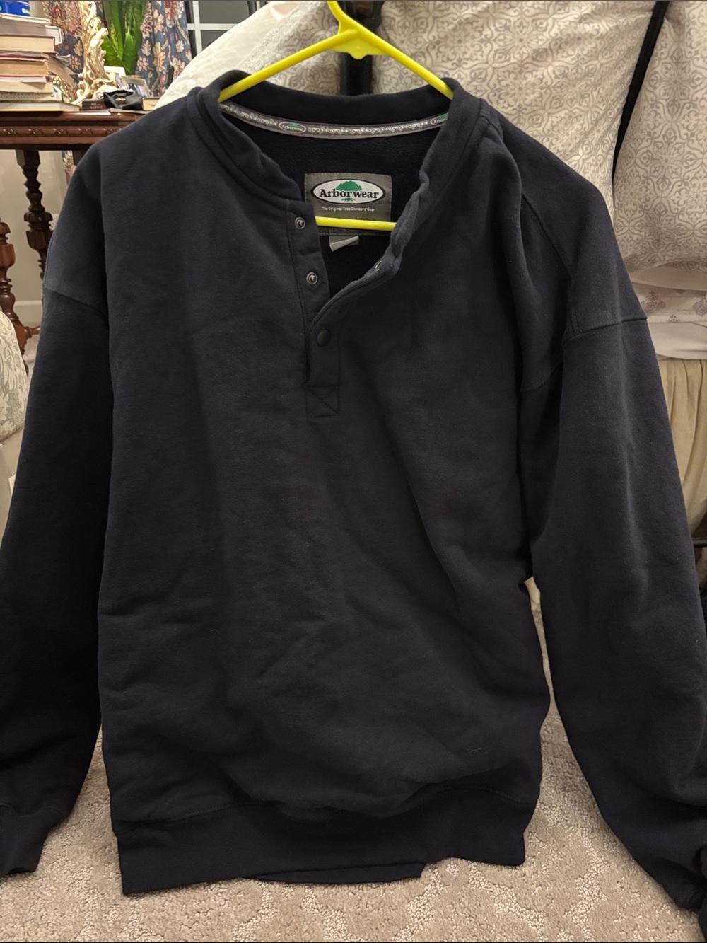 Arborwear Navy Henley Pullover Sweatshirt